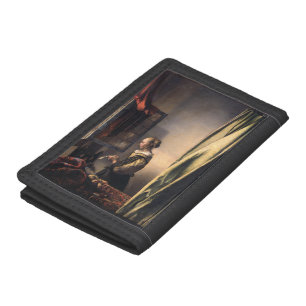 Girl Reading Letter at Open Window by Vermeer Trifold Wallet