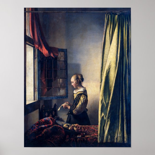 Girl Reading Letter by Open Window | Vermeer | Poster (Front)