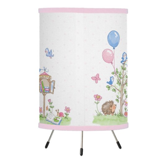 Girl reading under a Magnolia tree Tripod Lamp (Back)