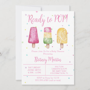 Girl Ready to Pop Summer Baby Shower Invitation