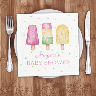 Girl Ready to Pop Summer Baby Shower Napkins