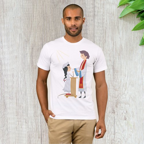 Girl Receiving Communion Mens T_Shirt