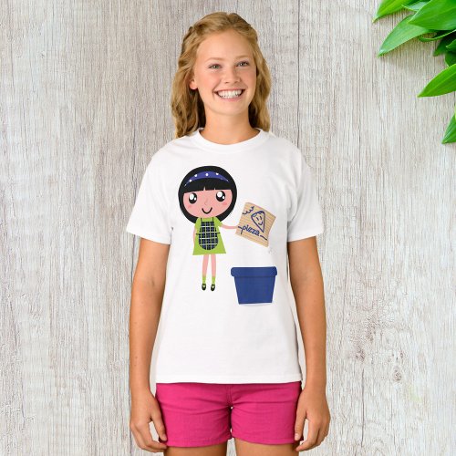 Girl Recycling Cardboard T_Shirt