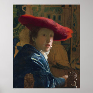 Girl & Red Hat - Johannes Vermeer Fine Art Poster
