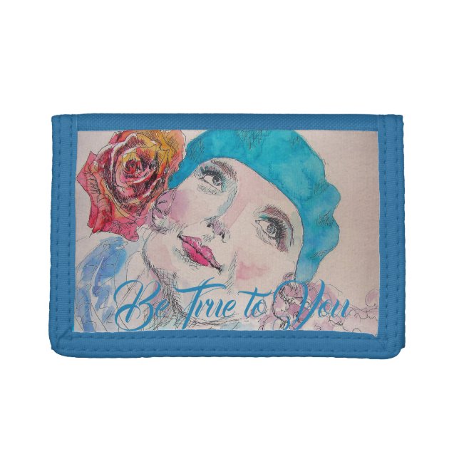 Girl Red Rose Beret Be True To You Girls Wallet (Front)