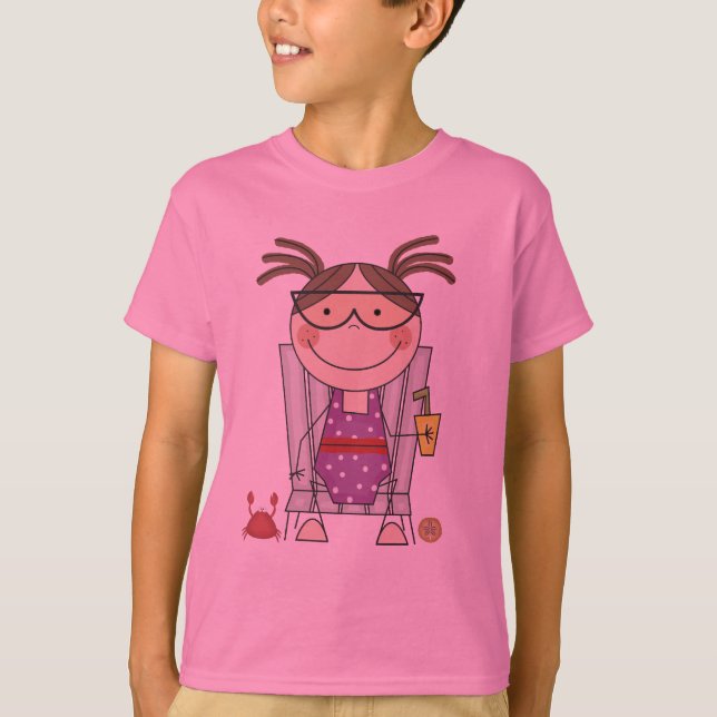 Girl Relaxing at Beach Tshirts and Gifts (Front)