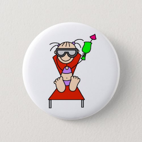 Girl Relaxing With Drink Button