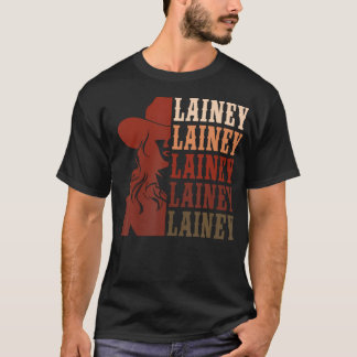 Girl Retro First Name Lainey Personalized Cowgirl T-Shirt