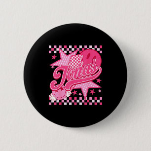 Girl Retro Jonas Groovy Flower First Name D 80's  Button