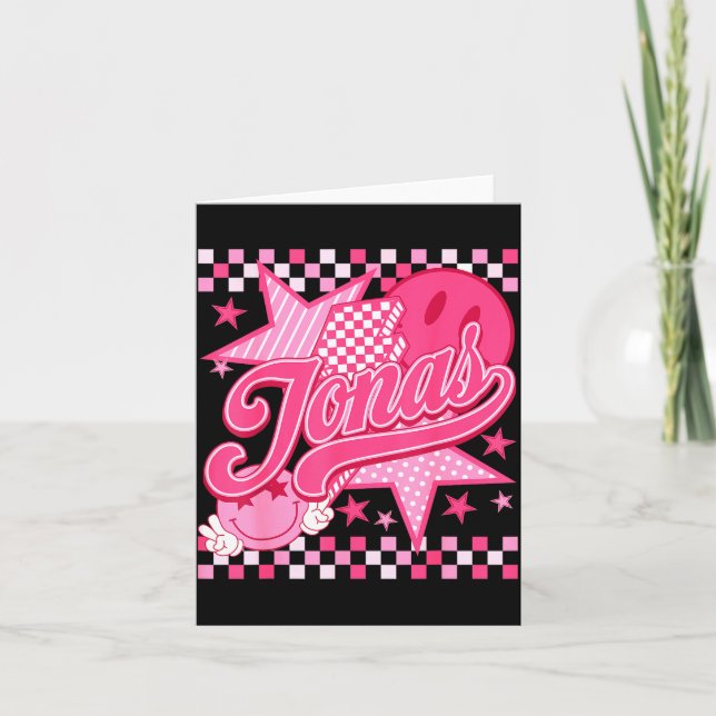 Girl Retro Jonas Groovy Flower First Name D 80's  Card (Front)