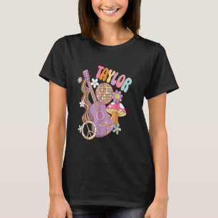 Girl Retro TAYLOR First Name Personalized Birthday T-Shirt