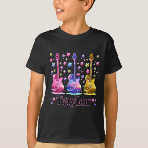 Girl Retro Taylor First Name Personalized Groovy 8 T-Shirt