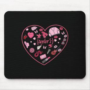 Girl Retro Taylor First Name Personalized Valentin Mouse Pad