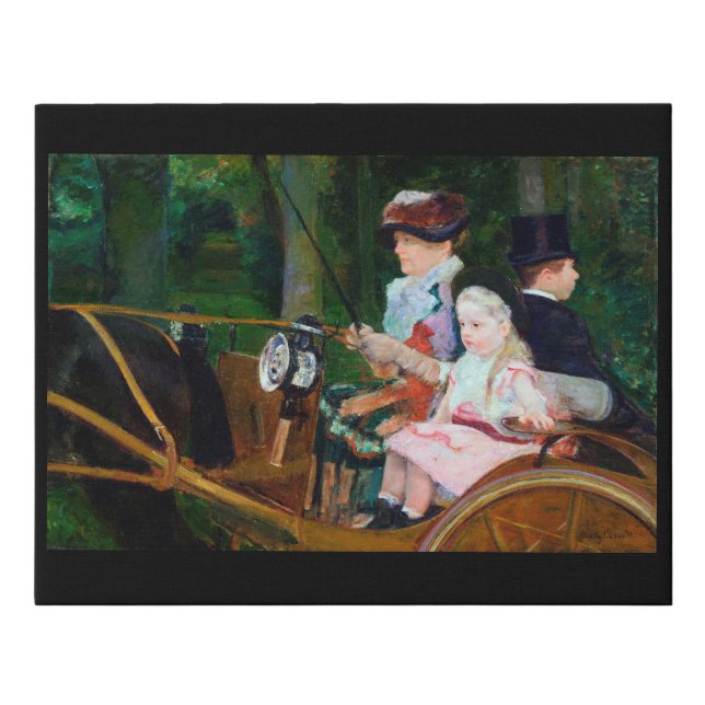 Girl Riding a Carriage, Mary Cassatt Faux Canvas Print (Front)