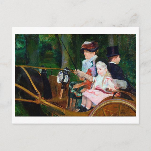 Girl Riding a Carriage, Mary Cassatt Postcard (Front)