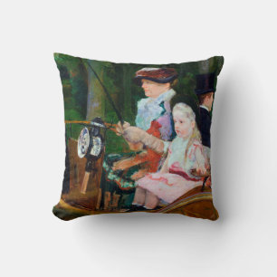 Girl Riding a Carriage, Mary Cassatt Throw Pillow