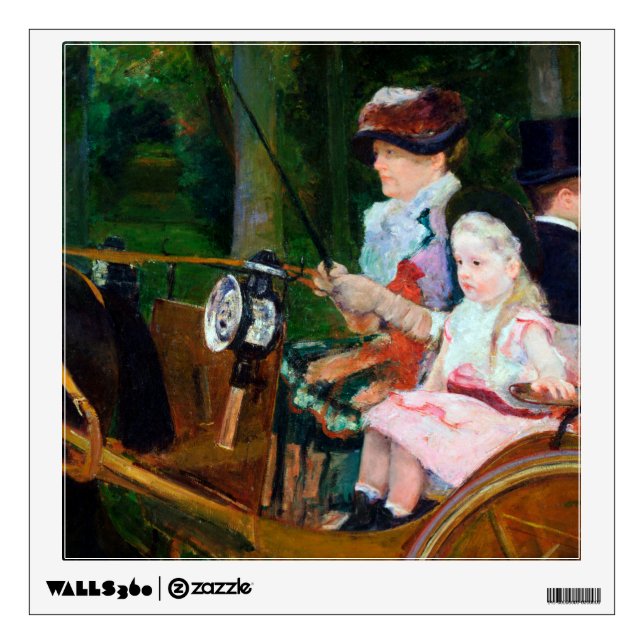 Girl Riding a Carriage, Mary Cassatt Wall Decal (Front)