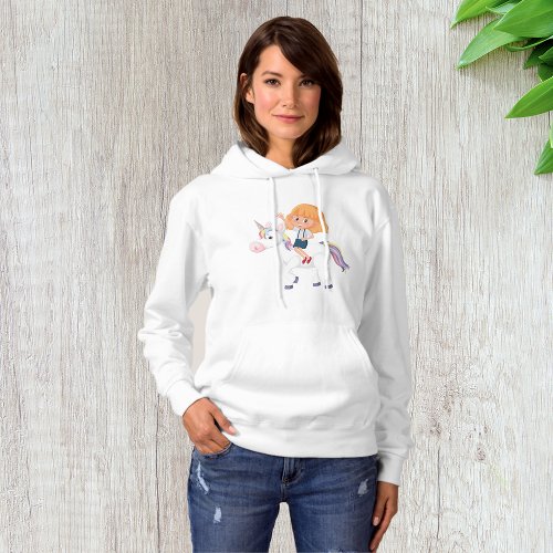 Girl Riding A Unicorn Hoodie