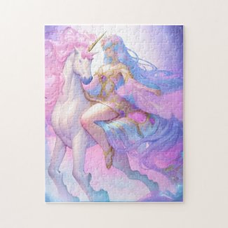 Girl Riding a Unicorn 