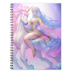 Girl Riding a Unicorn Notebook