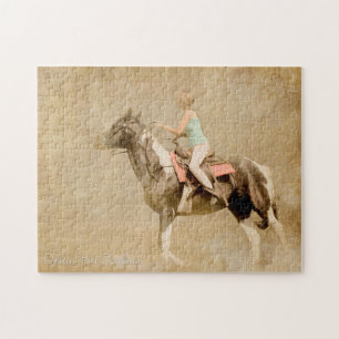 Girl Riding Horse Jigsaw Puzzle