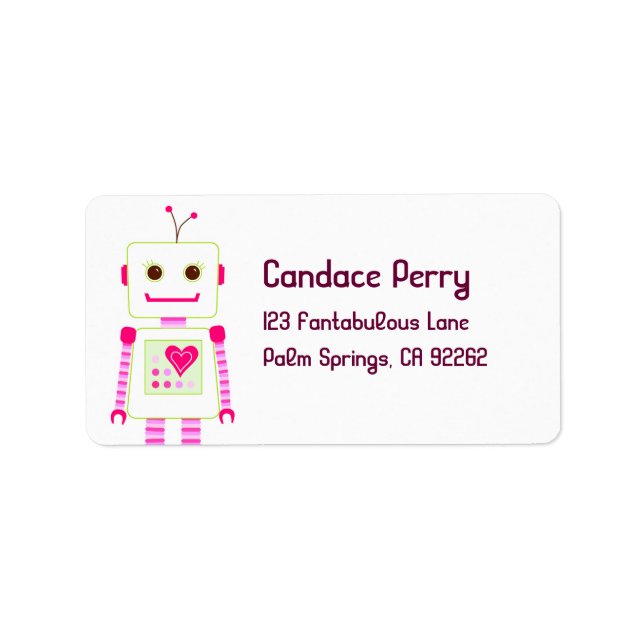 Girl Robot Address Labels (Front)