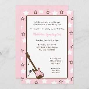 Girl Rock Star Baby Shower Invitation