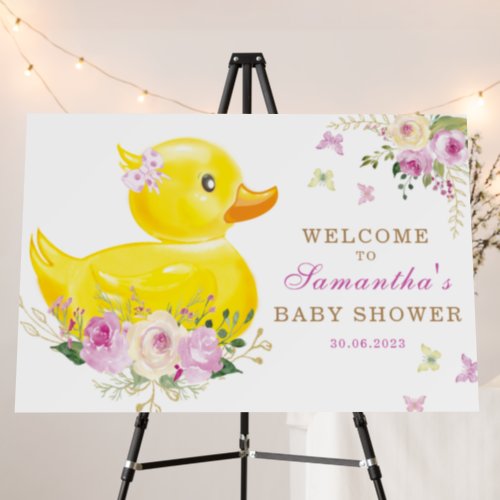  Girl Rubber Duck Baby Shower Welcome  Template Foam Board