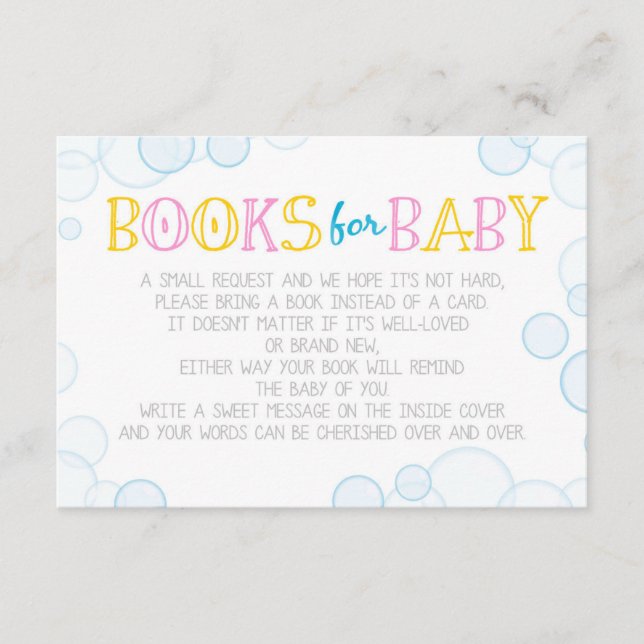 Girl Rubber Duck Books for Baby Insert Cards (Front)