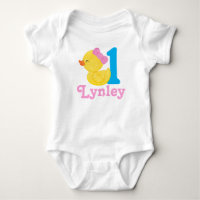 Girl Rubber Duck Personalized Birthday Bodysuit