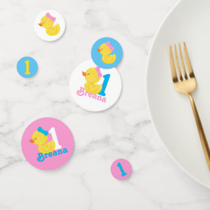 Girl Rubber Duck Personalized Birthday Confetti