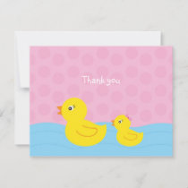 Girl Rubber Ducky Duck Flat Thank You Note Cards