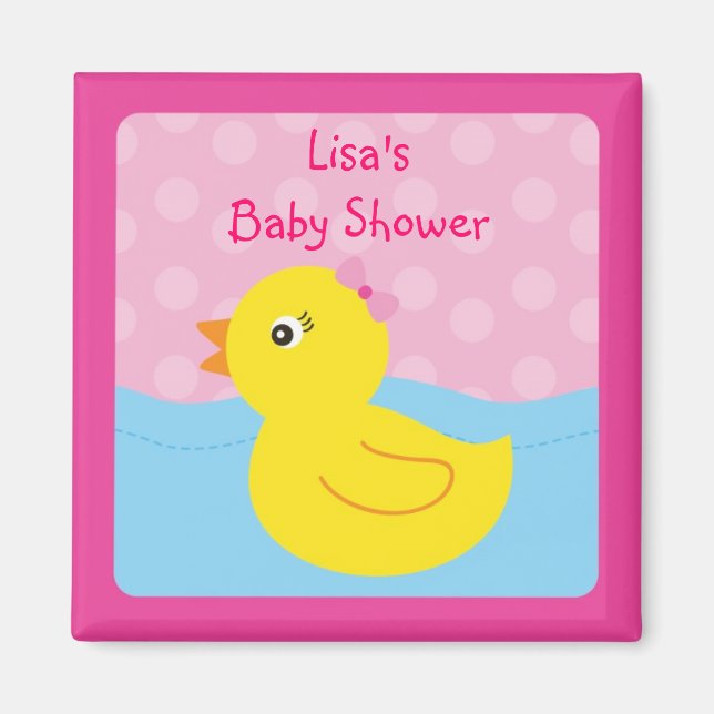 Girl Rubber Ducky Duck Party Favor Magnets (Front)