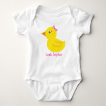 Girl Rubber Ducky Duck Personalized Baby T-Shirt Baby Bodysuit