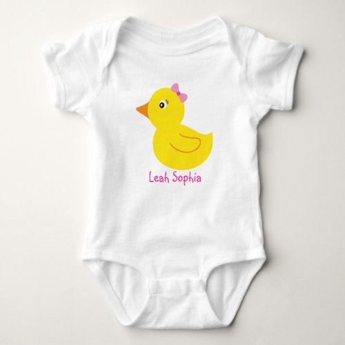 Girl Rubber Ducky Duck Personalized Baby T_Shirt Baby Bodysuit