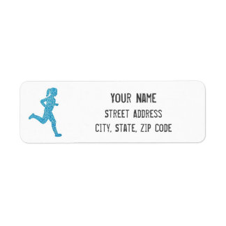 Girl Runner Return Address Label