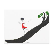 Girl Running Down a Tree