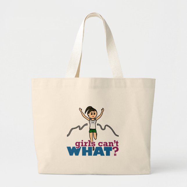 Girl Running in Green Large Tote Bag (Front)