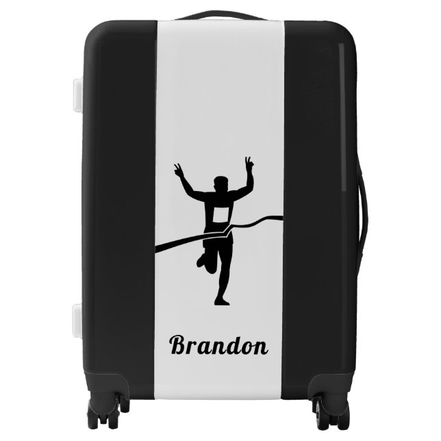 Girl Running Marathon Track Cross Country Kid Name Luggage (Front)