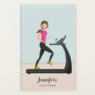 Girl Running On A Treadmill Illustration Fitness Planner
