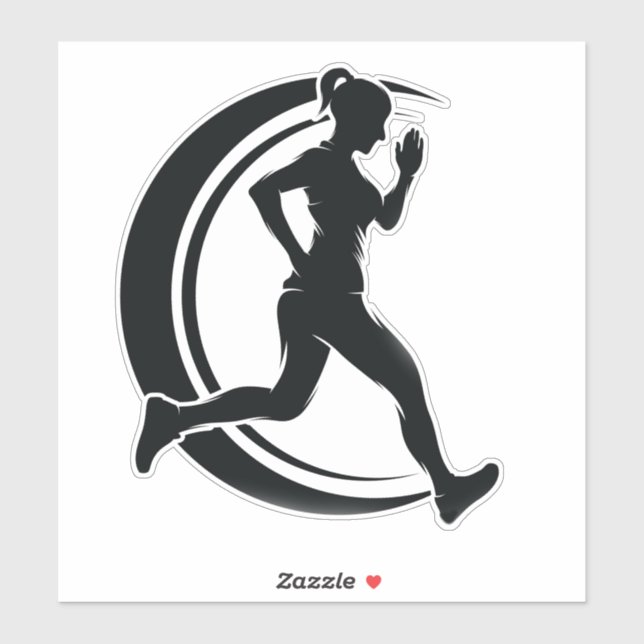 Girl Running Sticker (Sheet)