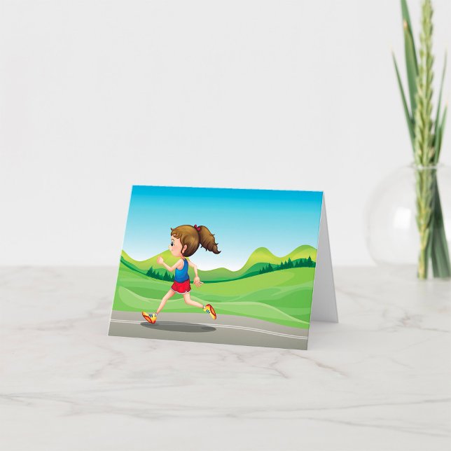 Girl Running Thank You Card (Creator Uploaded)