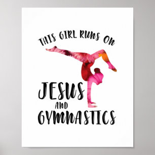 Girl Runs on Jesus and Gymnastics - Acrobatics Pas Poster
