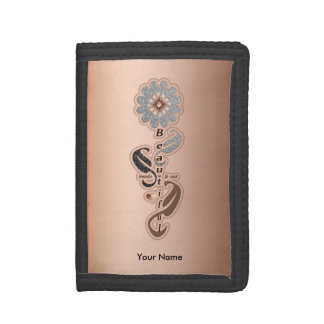 Girl’s “Beautiful Self-Love Diamond Flower”wallet Trifold Wallet