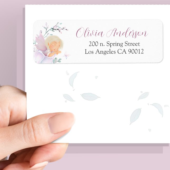 Girl’s Butterfly & Flower Baby Shower address Label (Creator Uploaded)