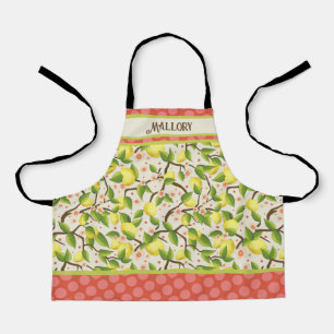 Girl’s Cute Fun Lemon Customized Name Inspirivity Apron
