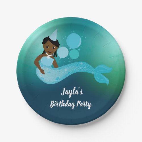 Girls Mermaid Birthday Party  Paper Plate