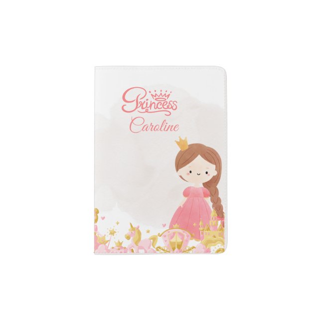 Girl’s Princess Royal Crown Travel Passport Holder (Front)