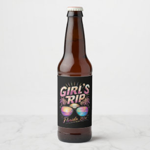 Girl’s Trip Florida 2024 Summer Beach Weekend Beer Bottle Label