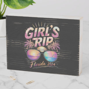 Girl’s Trip Florida 2024 Summer Beach Weekend Wooden Box Sign